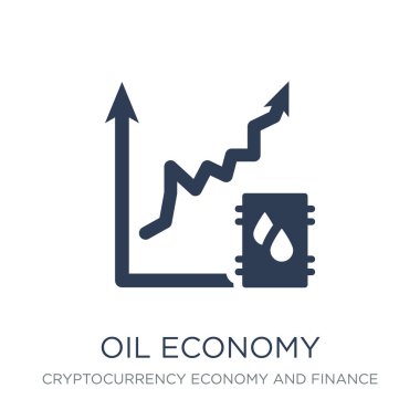 Petrol ekonomisi simgesi. Trendy düz koleksiyonu finans ve petrol ekonomisi simgesi Cryptocurrency ekonomi beyaz arka plan üzerinde vektör, vektör çizim-ebilmek var olmak kullanma web ve mobil, eps10 için