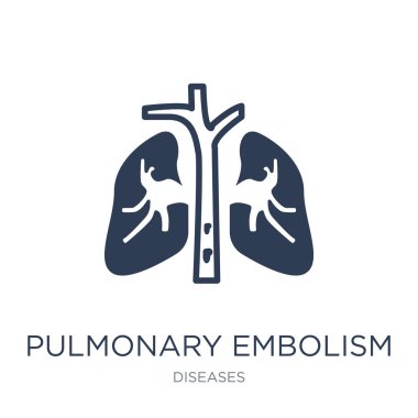 Pulmoner emboli simgesi. Trendy düz vektör pulmoner emboli simge vektör çizim hastalıkları koleksiyonundan beyaz arka plan üzerinde kullanım için web ve mobil, eps10 olabilir