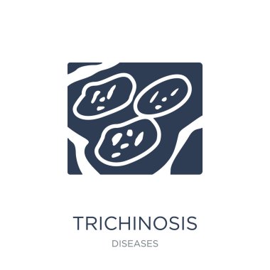 Trişinoz simgesi. Trendy düz vektör Trişinoz simge vektör çizim hastalıkları koleksiyonundan beyaz arka plan üzerinde kullanım için web ve mobil, eps10 olabilir