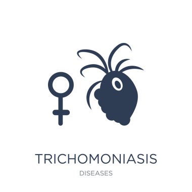 Trichomoniasis simgesi. Trendy düz vektör Trichomoniasis simge vektör çizim hastalıkları koleksiyonundan beyaz arka plan üzerinde kullanım için web ve mobil, eps10 olabilir
