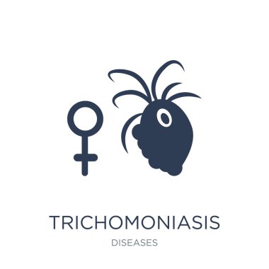 Trichomoniasis icon. Trendy flat vector Trichomoniasis icon on white background from Diseases collection, vector illustration can be use for web and mobile, eps10 clipart