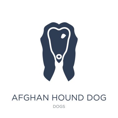 Afgan Tazısı köpek simgesi. Trendy düz vektör Afgan Tazısı köpek simgesi beyaz zemin üzerine toplama köpekler, vektör çizim kullanmak web ve mobil, eps10 olabilir