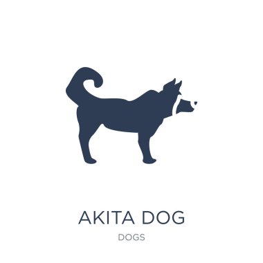 Akita köpek simgesi. Trendy düz vektör Akita köpek köpekler Collection, vektör çizim beyaz arka plan üstünde kutsal kişilerin resmi-ebilmek var olmak kullanmak web ve mobil, eps10 için