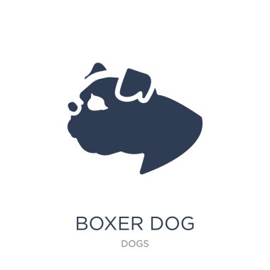 Boxer köpek simgesi. Trendy düz vektör Boxer köpek köpekler Collection, vektör çizim beyaz arka plan üstünde kutsal kişilerin resmi-ebilmek var olmak kullanmak web ve mobil, eps10 için