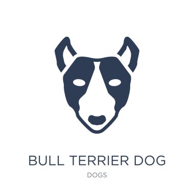 Boğa korkunç köpek simgesi. Trendy düz vektör boğa korkunç köpek simgesi beyaz zemin üzerine toplama köpekler, vektör çizim kullanmak web ve mobil, eps10 olabilir