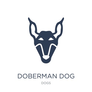 Doberman köpek simgesi. Trendy düz vektör Doberman köpek köpekler Collection, vektör çizim beyaz arka plan üstünde kutsal kişilerin resmi-ebilmek var olmak kullanmak web ve mobil, eps10 için