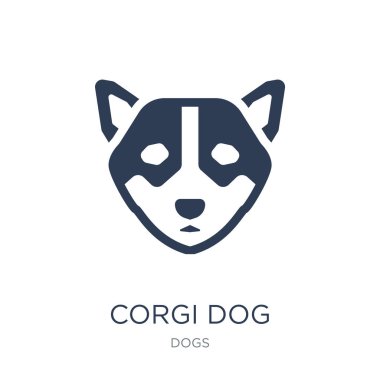 Corgi köpek simgesi. Trendy düz vektör Corgi köpek köpekler Collection, vektör çizim beyaz arka plan üstünde kutsal kişilerin resmi-ebilmek var olmak kullanmak web ve mobil, eps10 için