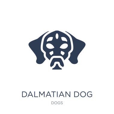 Dalmaçya köpeği simgesi. Trendy düz vektör Dalmaçya köpeği simge vektör çizim köpekler koleksiyonundan beyaz arka plan üzerinde-ebilmek var olmak kullanma web ve mobil, eps10 için