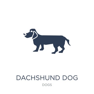 Dachshund köpek simgesi. Trendy düz vektör Dachshund köpekler Collection, vektör çizim beyaz arka plan üstünde köpek kutsal kişilerin resmi-ebilmek var olmak kullanmak web ve mobil, eps10 için