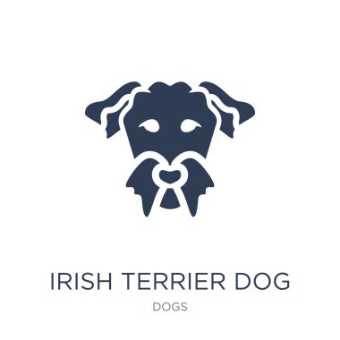 İrlandalı Terrier köpek simgesi. Trendy düz vektör İrlandalı Terrier köpek simgesi beyaz zemin üzerine toplama köpekler, vektör çizim kullanmak web ve mobil, eps10 olabilir