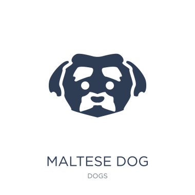 Malta köpek simgesi. Trendy düz vektör Malta köpek simge vektör çizim köpekler koleksiyonundan beyaz arka plan üzerinde-ebilmek var olmak kullanma web ve mobil, eps10 için