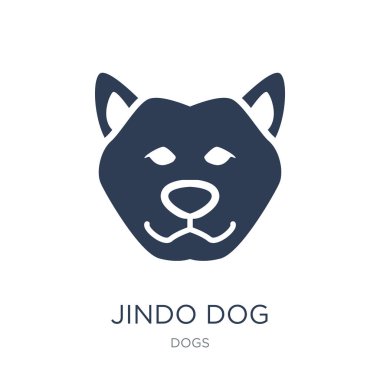 Jindo köpek simgesi. Trendy düz vektör Jindo köpek köpekler Collection, vektör çizim beyaz arka plan üstünde kutsal kişilerin resmi-ebilmek var olmak kullanmak web ve mobil, eps10 için