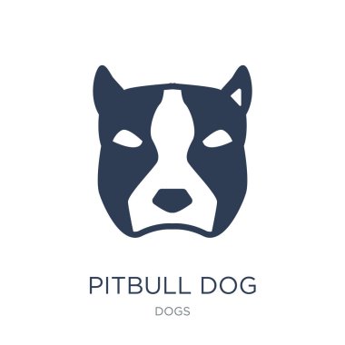 Pitbull köpek simgesi. Trendy düz vektör Pitbull köpek köpekler Collection, vektör çizim beyaz arka plan üstünde kutsal kişilerin resmi-ebilmek var olmak kullanmak web ve mobil, eps10 için