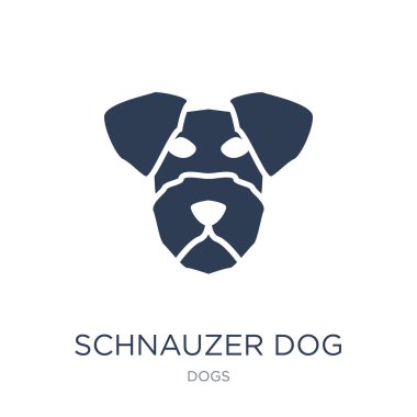 Schnauzer köpek simgesi. Trendy düz vektör Schnauzer köpek köpekler Collection, vektör çizim beyaz arka plan üstünde kutsal kişilerin resmi-ebilmek var olmak kullanmak web ve mobil, eps10 için