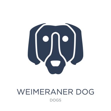 Weimaraner köpek simgesi. Trendy düz vektör Weimaraner köpek köpekler Collection, vektör çizim beyaz arka plan üstünde kutsal kişilerin resmi-ebilmek var olmak kullanmak web ve mobil, eps10 için