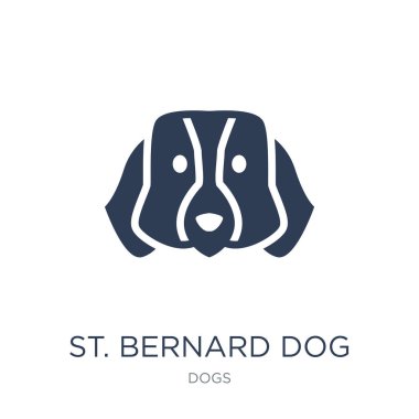 St. Bernard köpeği simgesi. Trendy düz vektör St. Bernard köpeği simgesi beyaz zemin üzerine toplama köpekler, vektör çizim kullanmak web ve mobil, eps10 olabilir