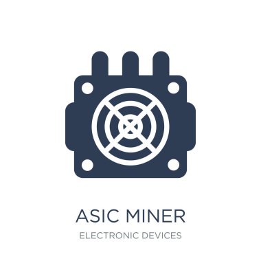 ASIC madenci simgesi. Trendy düz vektör ASIC madenci simge vektör çizim elektronik cihazlar koleksiyonundan beyaz arka plan üzerinde kullanım için web ve mobil, eps10 olabilir