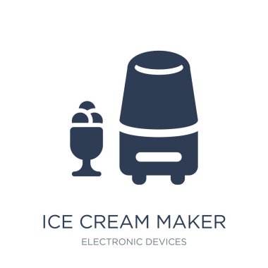 Ice cream maker simgesi. Trendy düz vektör Ice cream maker simge elektronik cihazlar Collection, vektör çizim beyaz arka plan üzerinde kullanım için web ve mobil, eps10 olabilir