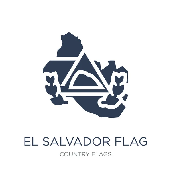 Salvador Icono Bandera Vector Plano Moda Icono Bandera Salvador Sobre — Vector de stock