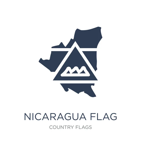 Bandera Nicaragua Vector Plano Moda Icono Bandera Nicaragua Sobre Fondo — Vector de stock