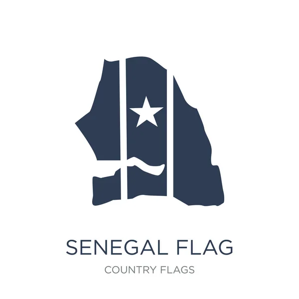 Senegal Icono Bandera Vector Plano Moda Senegal Icono Bandera Fondo — Vector de stock