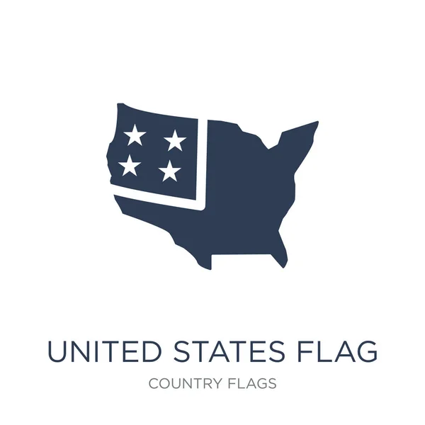 Icono Bandera Estados Unidos Trendy Flat Vector United States Flag — Vector de stock