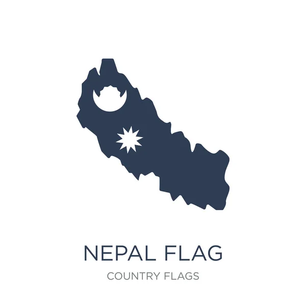 尼泊尔标志图标 时尚的平面向量尼泊尔标志图标在白色背景从国家旗子汇集 向量例证可以为网和移动 Eps10 — 图库矢量图片