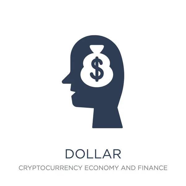 Dollar Symboolpictogram Trendy Platte Vector Dollar Symboolpictogram Witte Achtergrond Uit — Stockvector