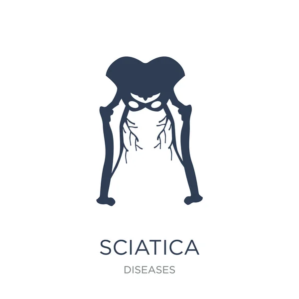 Icono Sciatica Vector Plano Moda Sciatica Icono Sobre Fondo Blanco — Vector de stock