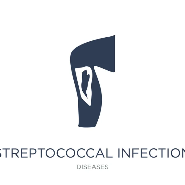 Streptokokken Infectie Pictogram Trendy Platte Vector Streptokokken Infectie Pictogram Witte — Stockvector