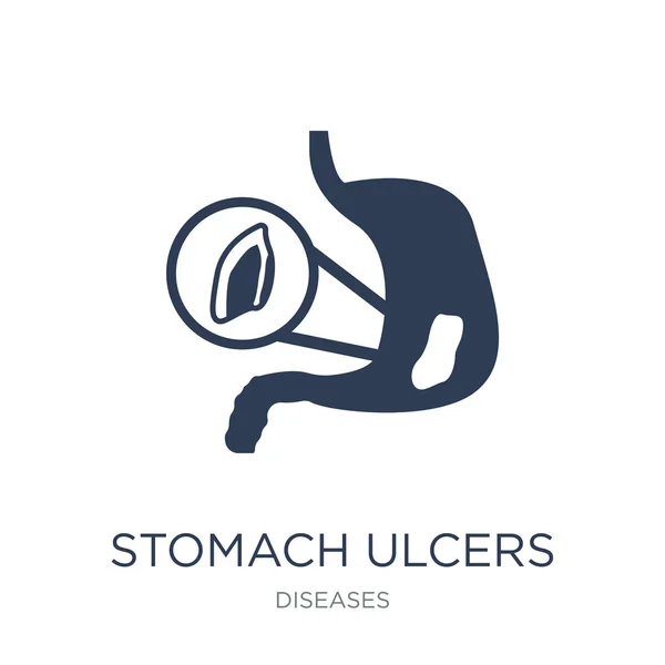 Icono Úlceras Estómago Vector Plano Moda Úlceras Estomacales Icono Sobre — Vector de stock