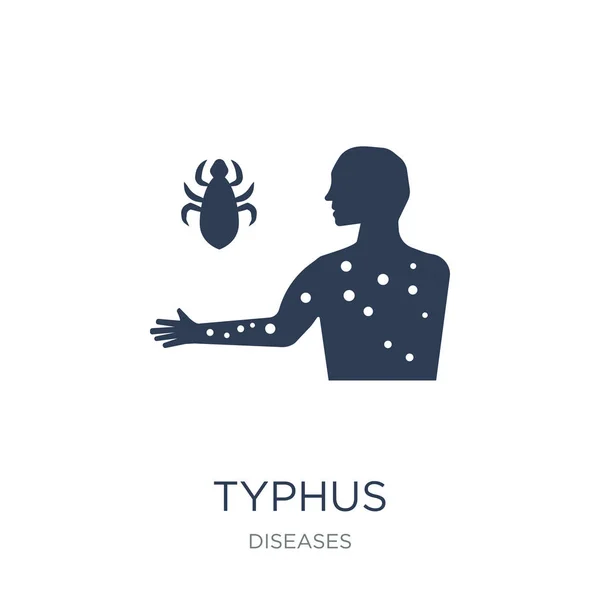 Икона Тифа Trendy Flat Vector Typhus Icon White Background Diseases — стоковый вектор