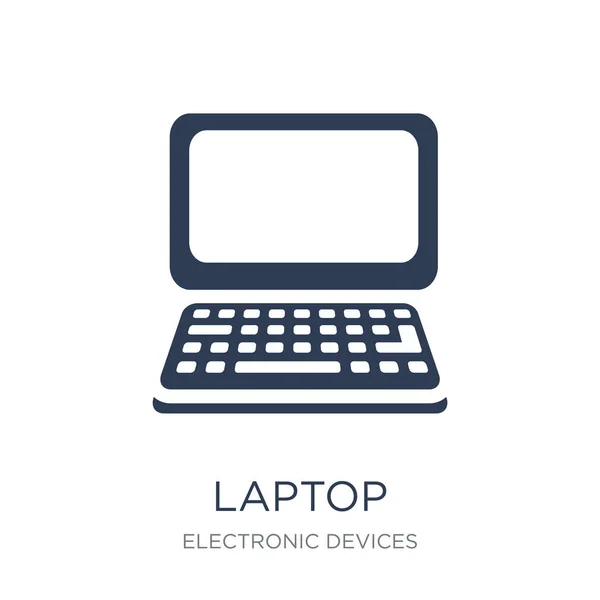 Ícone Portátil Ícone Laptop Vetor Plano Moda Fundo Branco Coleção — Vetor de Stock