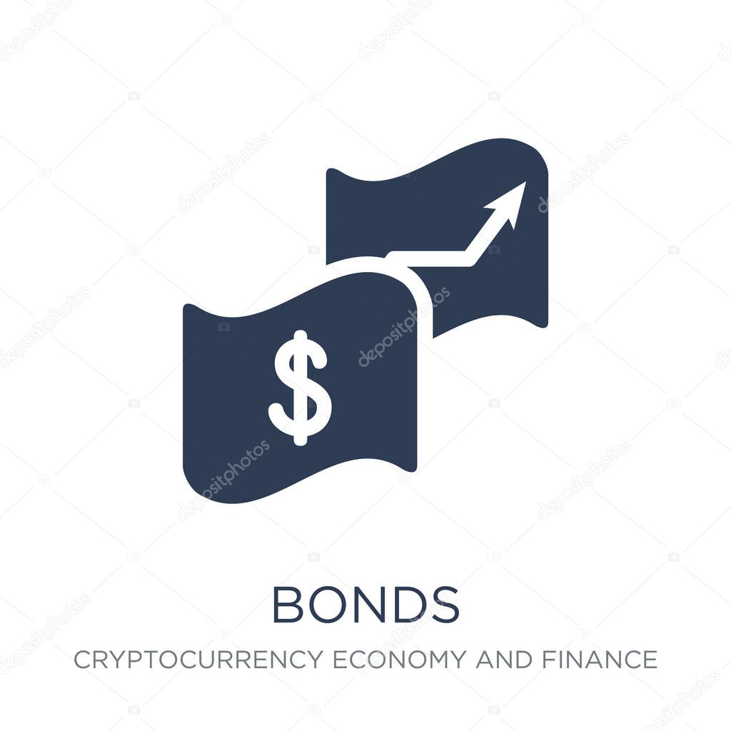 Bonds icon. Trendy flat vector Bonds icon on white background from Cryptocurrency economy and finance collection, vector illustration can be use for web and mobile, eps10