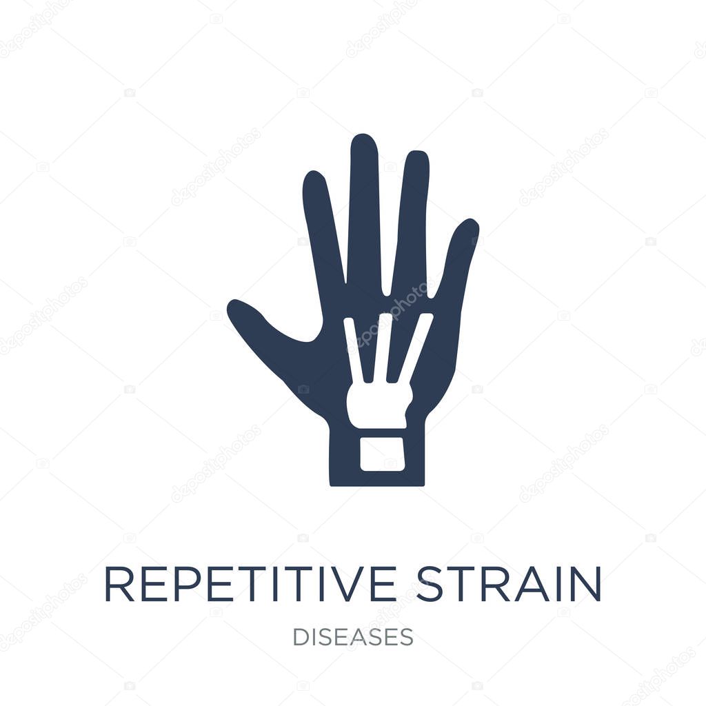Repetitive strain injury icon. Trendy flat vector Repetitive strain injury icon on white background from Diseases collection, vector illustration can be use for web and mobile, eps10