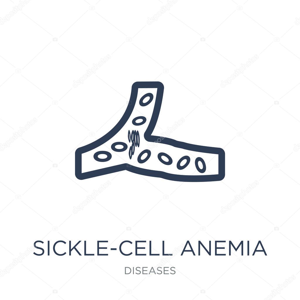 Sickle-cell anemia icon. Trendy flat vector Sickle-cell anemia icon on white background from Diseases collection, vector illustration can be use for web and mobile, eps10