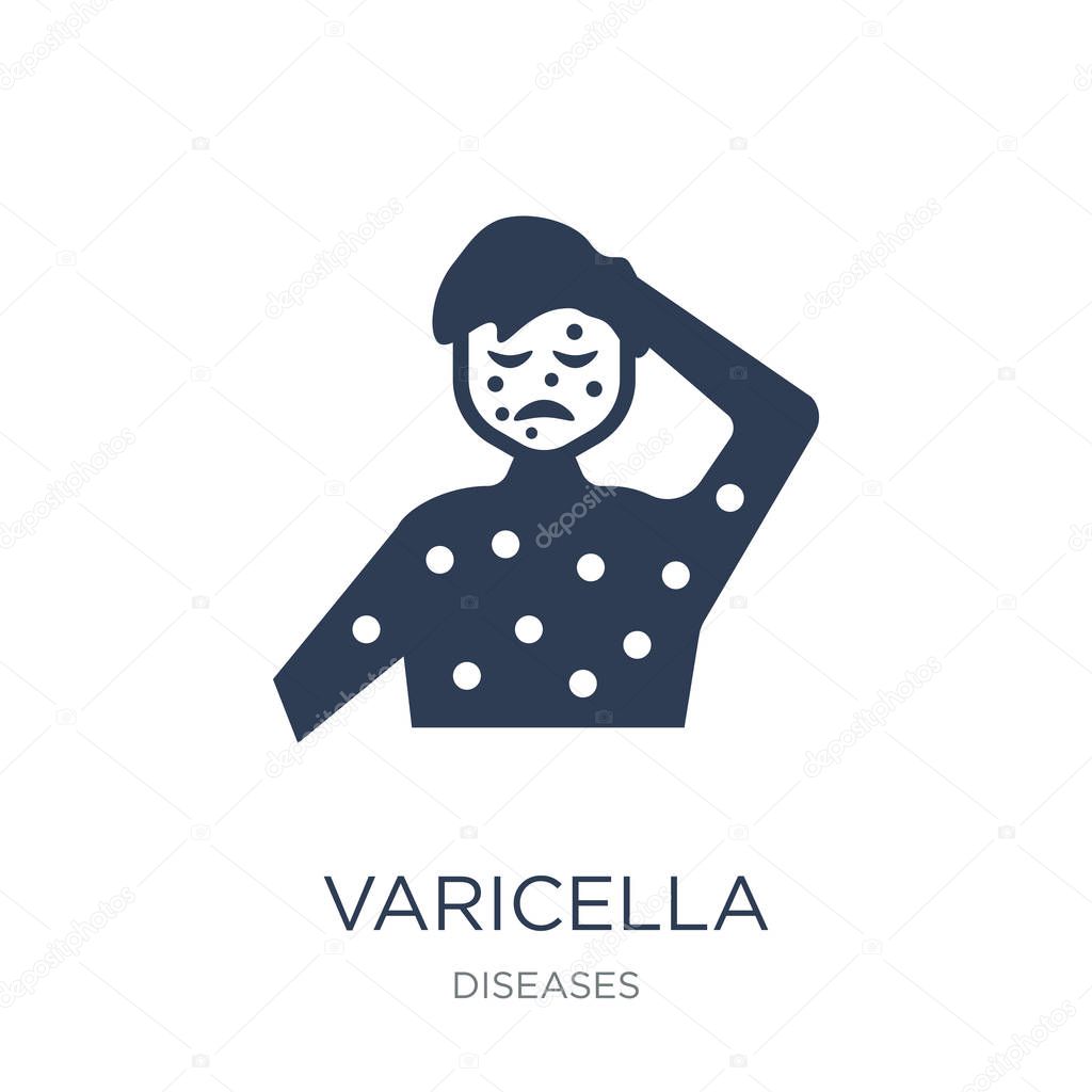 Varicella icon. Trendy flat vector Varicella icon on white background from Diseases collection, vector illustration can be use for web and mobile, eps10