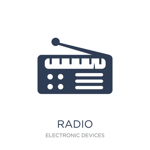 Radyo Simgesi Trendy Düz Vektör Radyo Simge Vektör Çizim Elektronik — Stok Vektör