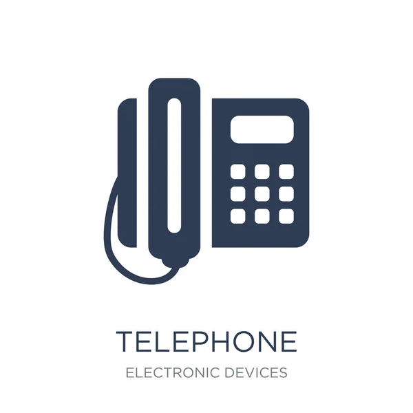 Icona Del Telefono Trendy Piatto Vettore Icona Del Telefono Sfondo — Vettoriale Stock