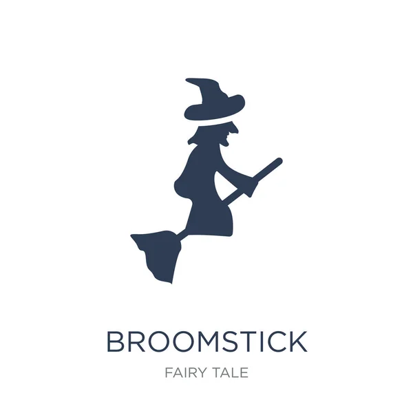 Значок Мітлою Модні Плоскі Векторні Значки Broomstick Білому Тлі Колекції — стоковий вектор