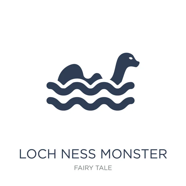 Ícone Monstro Lago Vetor Plano Moda Ícone Monstro Loch Ness — Vetor de Stock
