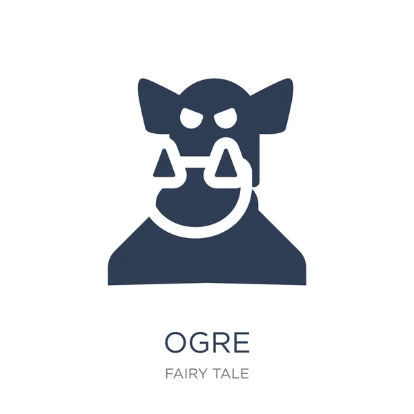 Εικονίδιο Ogre Μοντέρνα Επίπεδη Διάνυσμα Ogre Εικονίδιο Στο Λευκό Φόντο — Διανυσματικό Αρχείο