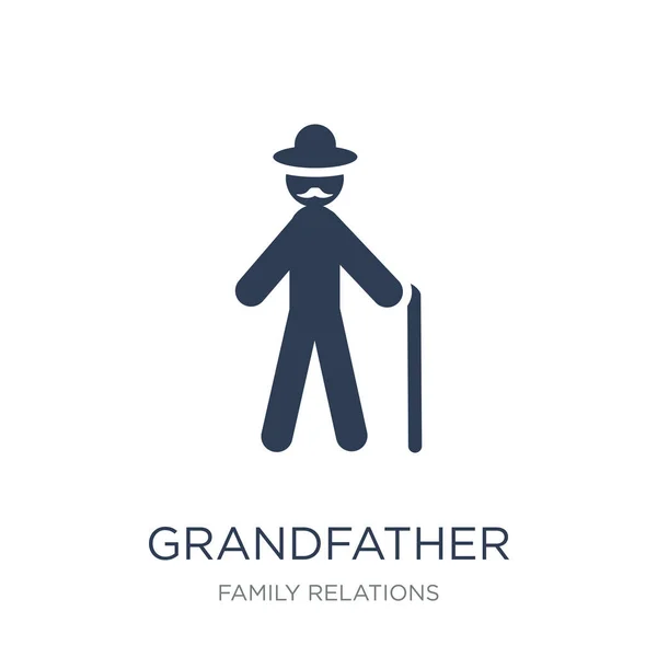 祖父图标 时尚的平面向量祖父图标在白色背景从家庭关系汇集 向量例证可用于网络和移动 Eps10 — 图库矢量图片