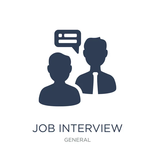 Job Interview Pictogram Trendy Platte Vector Job Interview Pictogram Witte — Stockvector