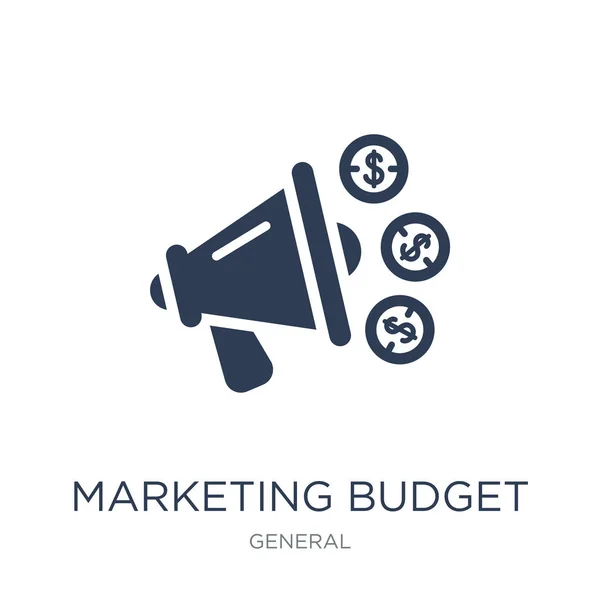 Ícone Orçamento Marketing Ícone Orçamento Marketing Vetorial Plana Moda Fundo —  Vetores de Stock