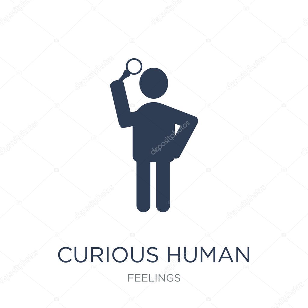 curious human icon. Trendy flat vector curious human icon on white background from Feelings collection, vector illustration can be use for web and mobile, eps10