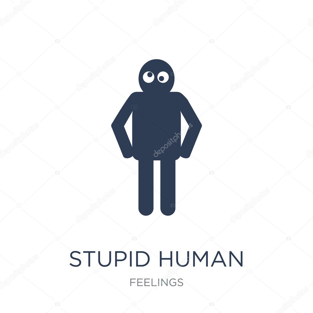 stupid human icon. Trendy flat vector stupid human icon on white background from Feelings collection, vector illustration can be use for web and mobile, eps10