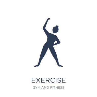 Egzersiz simgesi. Trendy düz vektör egzersiz ikonuna spor salonu ve fitness Collection, vektör çizim beyaz arka plan-ebilmek var olmak kullanma web ve mobil, eps10 için