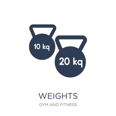 Ağırlıkları simgesi. Spor salonu ve fitness Collection, vektör çizim beyaz arka plan ağırlık simgesini-ebilmek var olmak kullanma web ve mobil, eps10 için trendy düz vektör