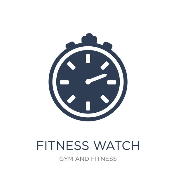 Ícone Fitness Watch Trendy Flat Vector Fitness Assista Ícone Fundo — Vetor de Stock